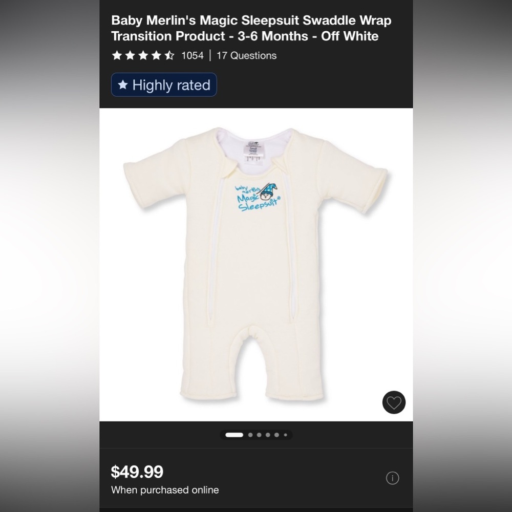 Baby Merlin Magic Sleep Suit 3-6 Months